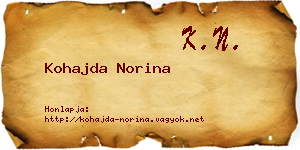Kohajda Norina névjegykártya